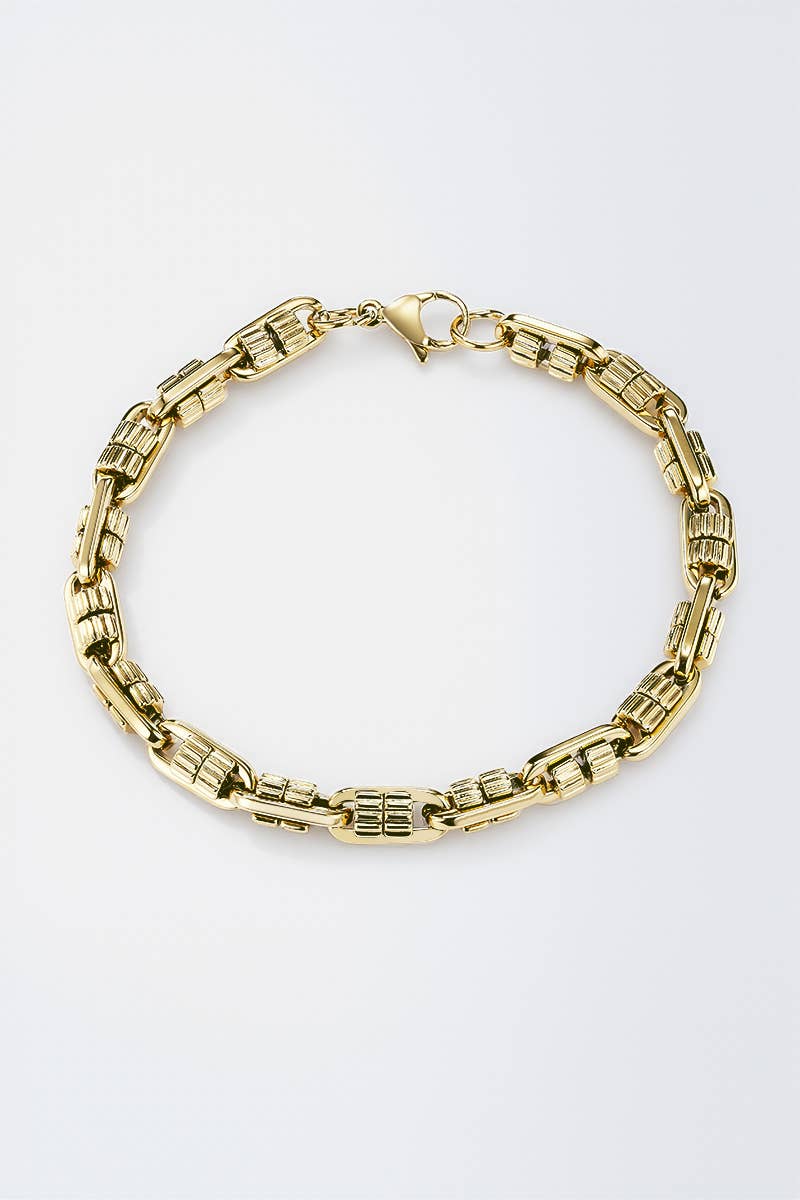 Bracelet en cuir et en acier inoxydable 324OP85