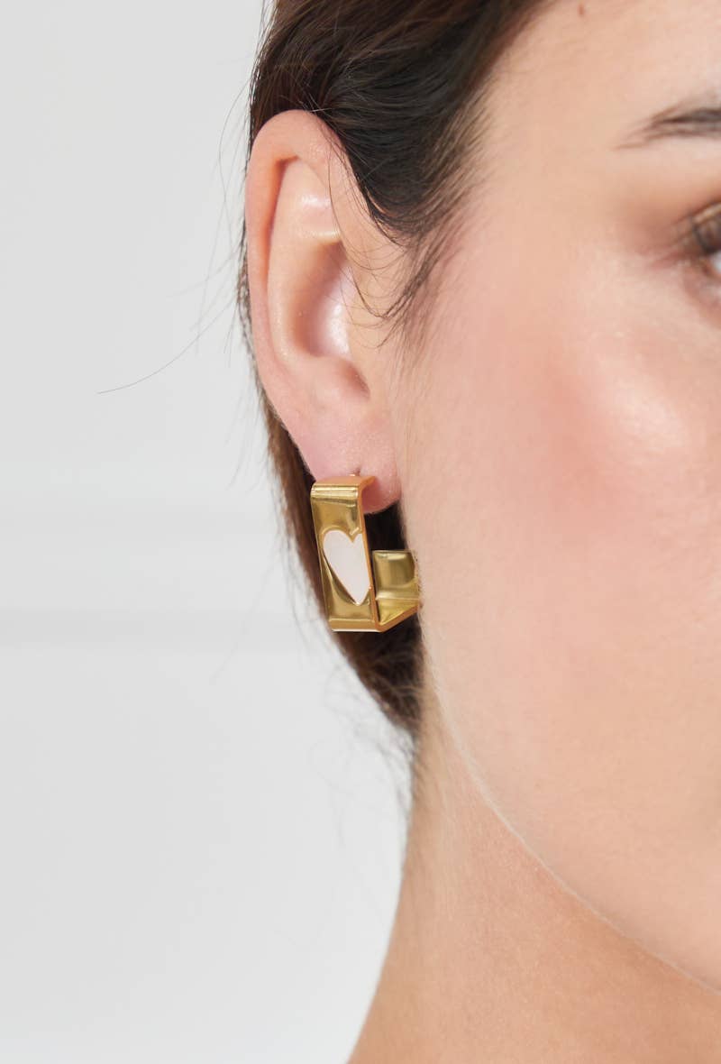 Boucles d'oreilles nacré et en acier inoxydable 124DY24K-1