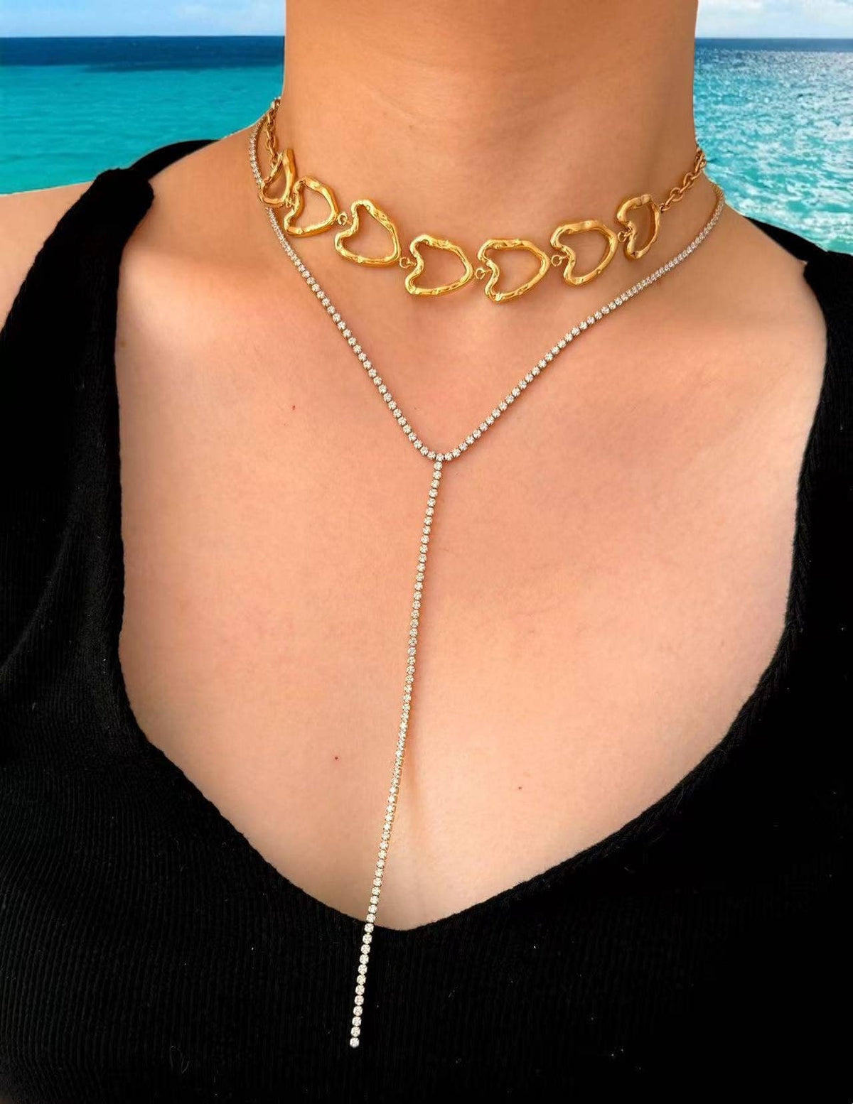 Stainless steel necklace 224AQ117