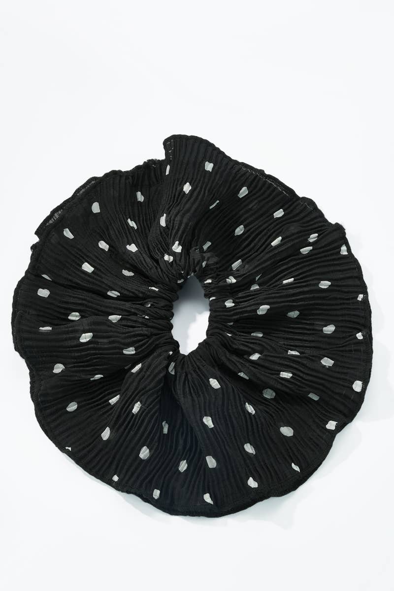 Polka dot pleated scrunchie FQ233XQ
