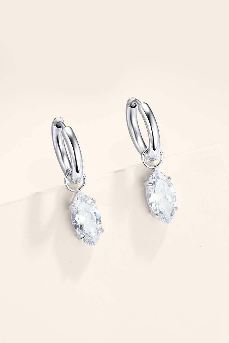 Créoles pendantes marquise en acier inoxydable 124AQ793