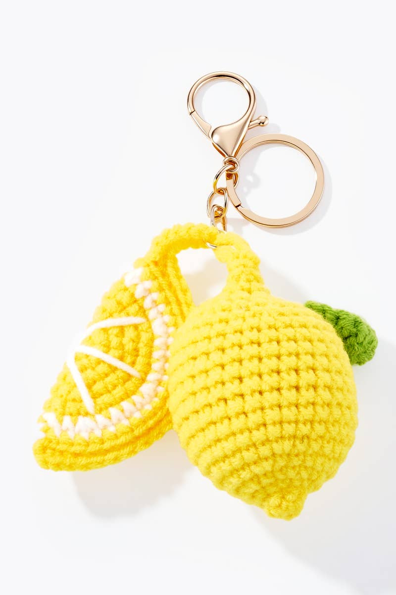 Lemon crochet bag charm 9cm PC046HZ