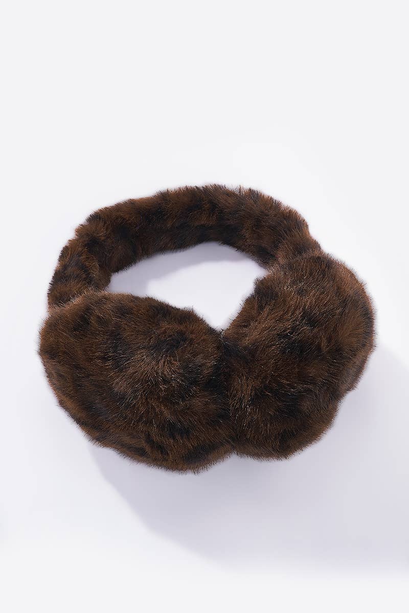 Leopard faux fur earmuffs CC10