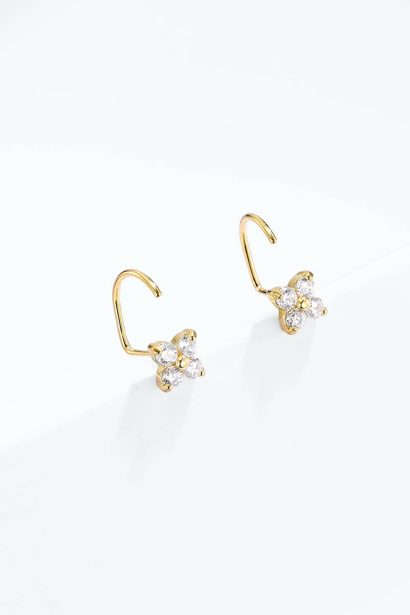 Boucles d'oreilles trèfle en acier inoxydable 124AQ730