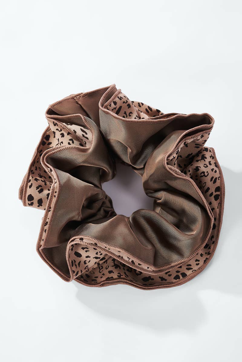 Leopard print ruffled scrunchie FQ255XQ