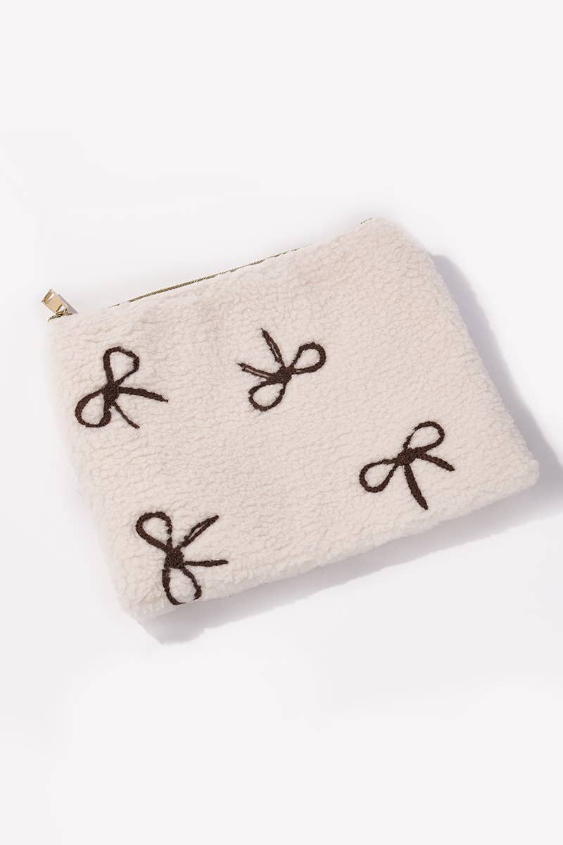 Teddy makeup bag with bow CY230JH