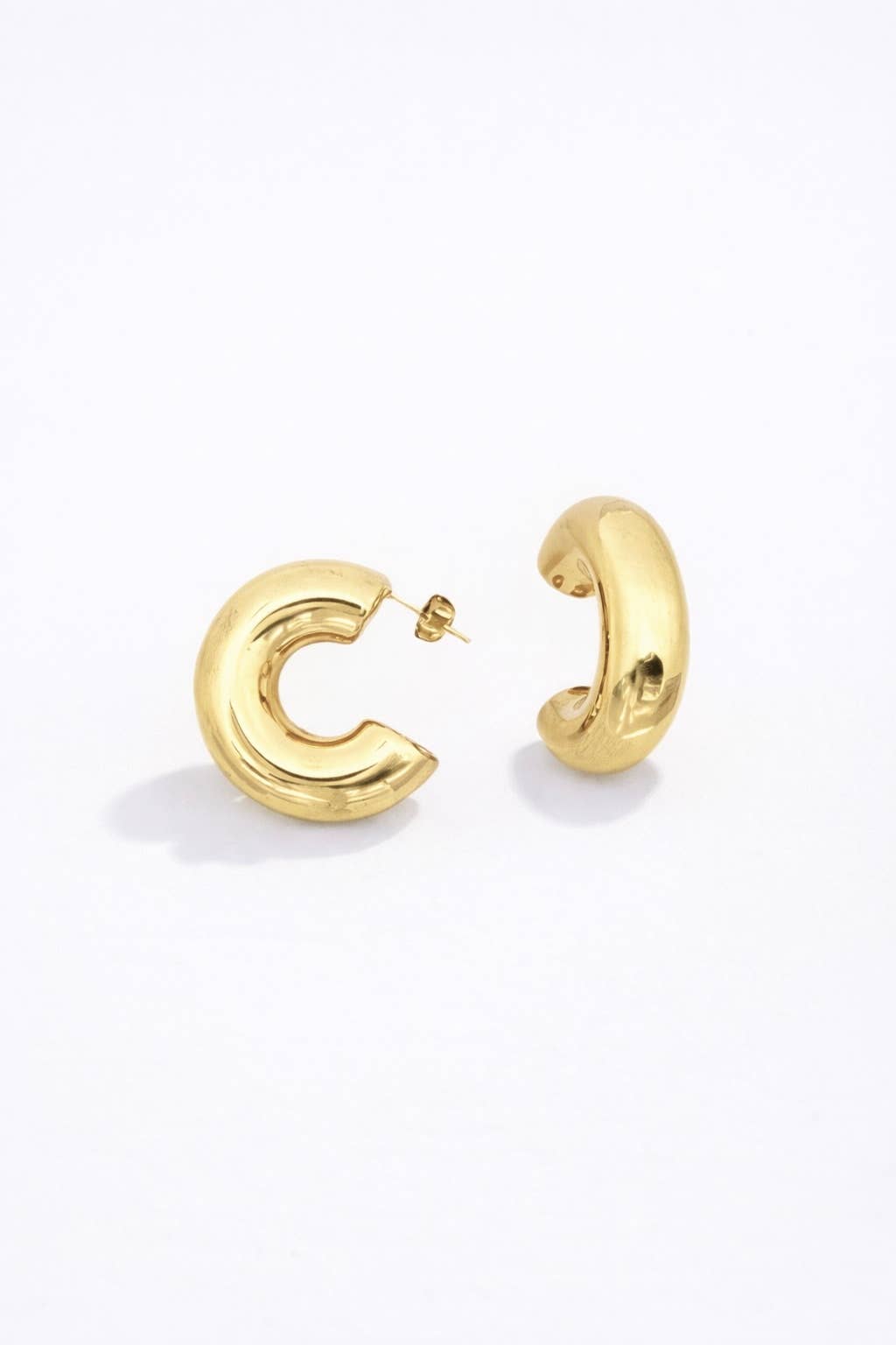 Boucles d'oreilles demi créoles en acier inoxydable 124AQ10