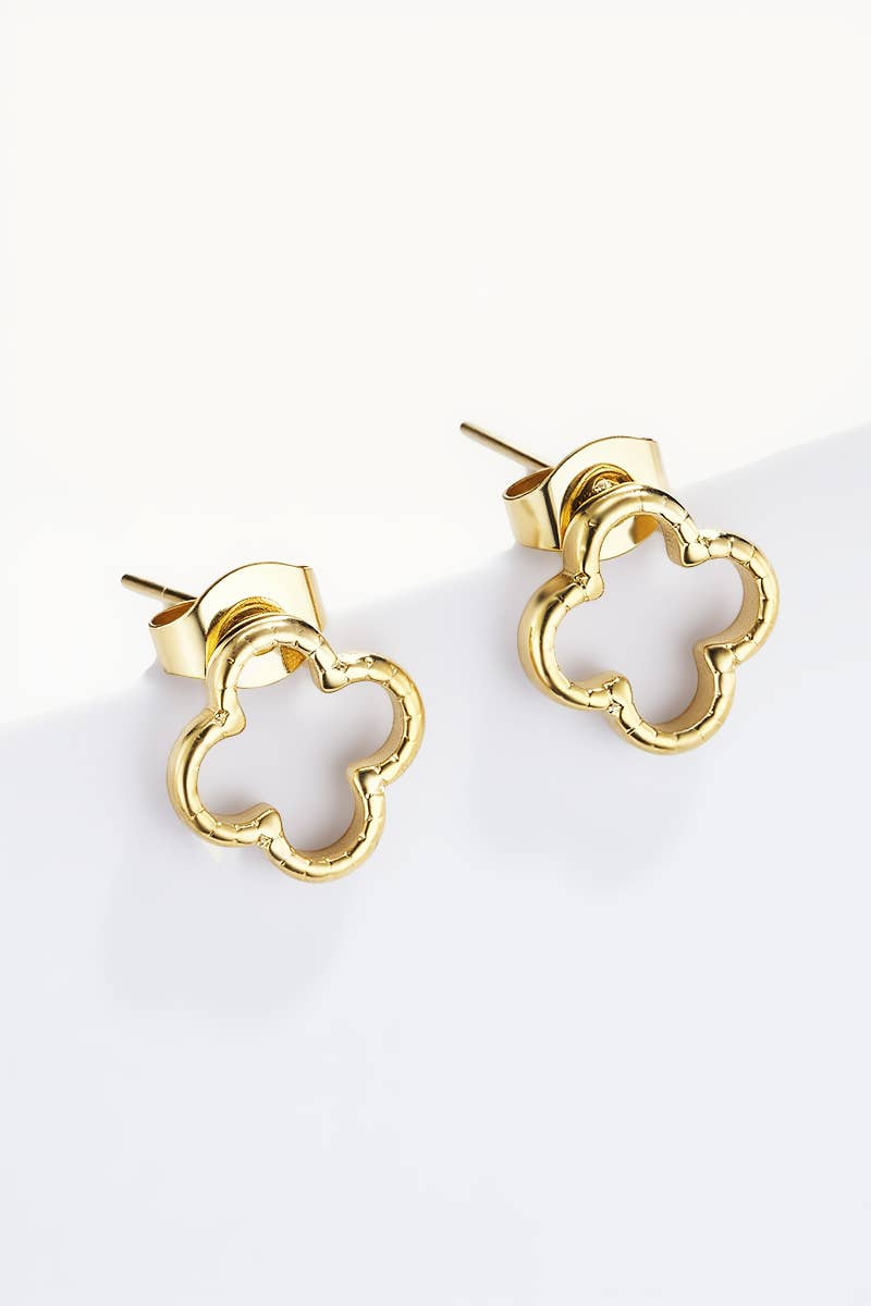 Boucles d'oreilles puces trèfle ajouré 124RX156