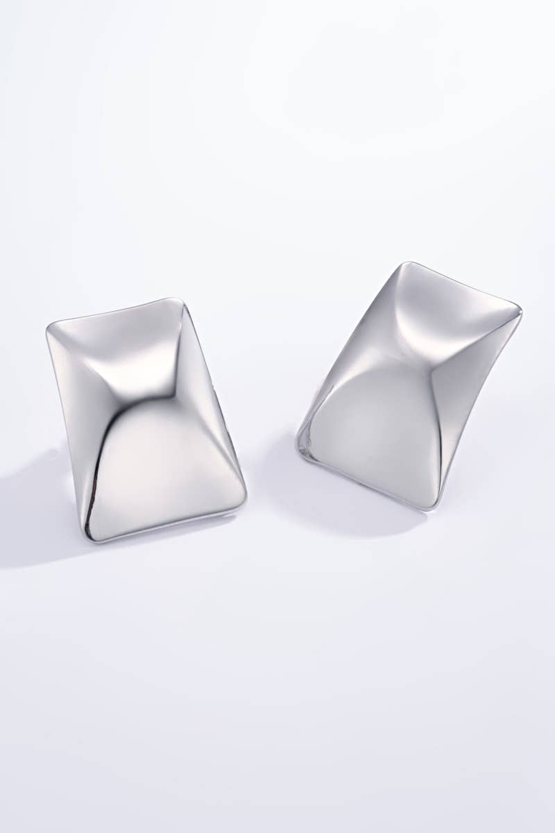 Boucles d'oreilles rectangles en acier inoxydable 124RX28