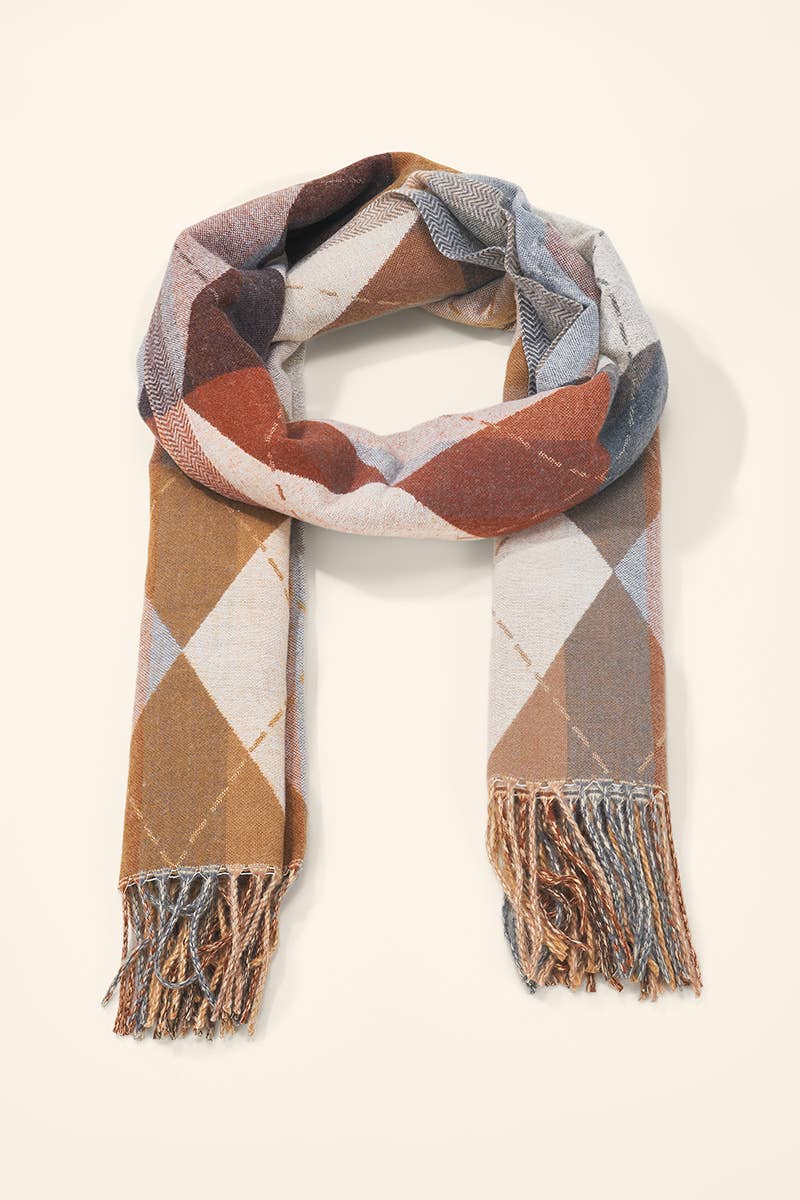 Écharpe en laine motif argyle FL619DF