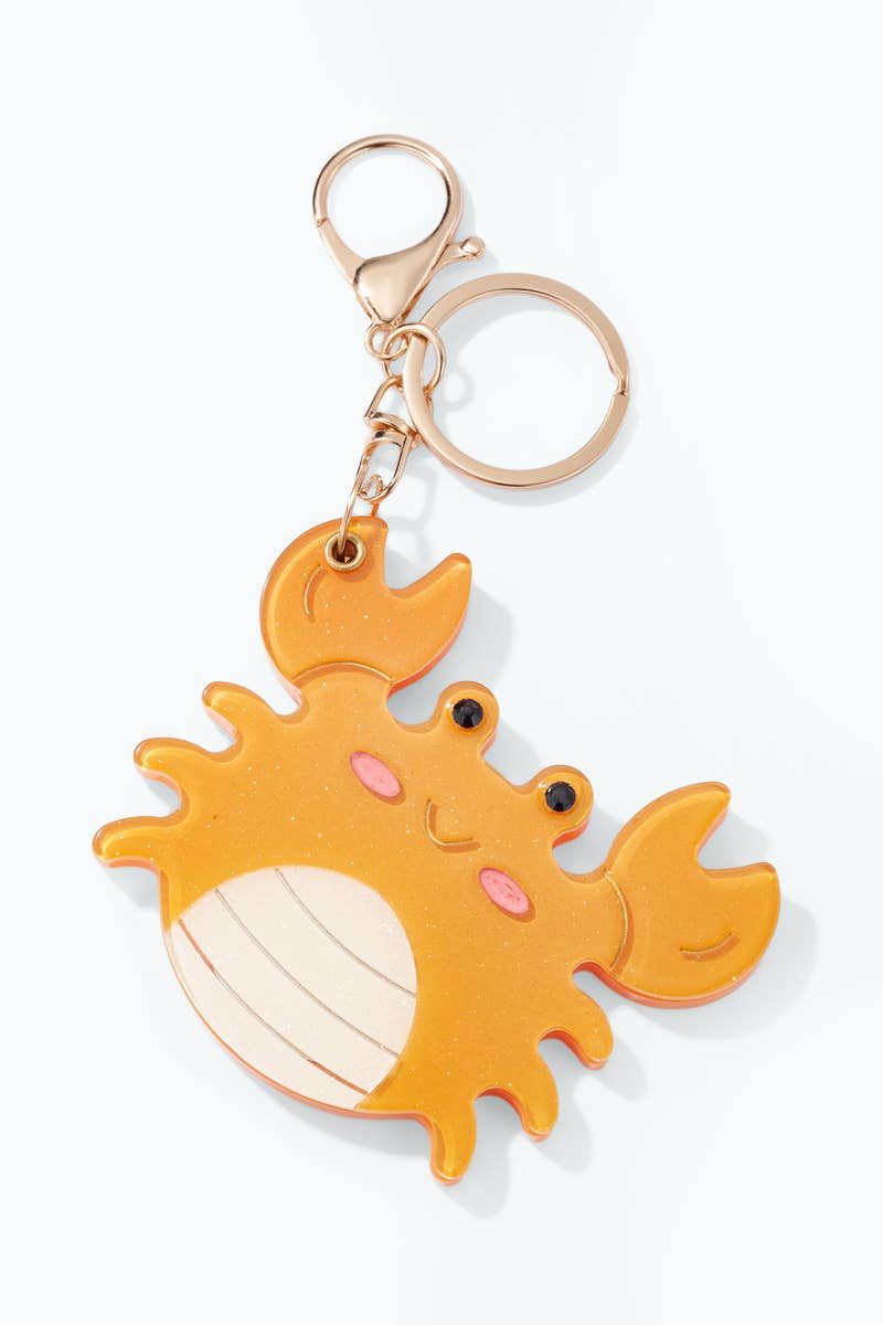 Grigri bag charm Crab Mirror 8cm PC103LY