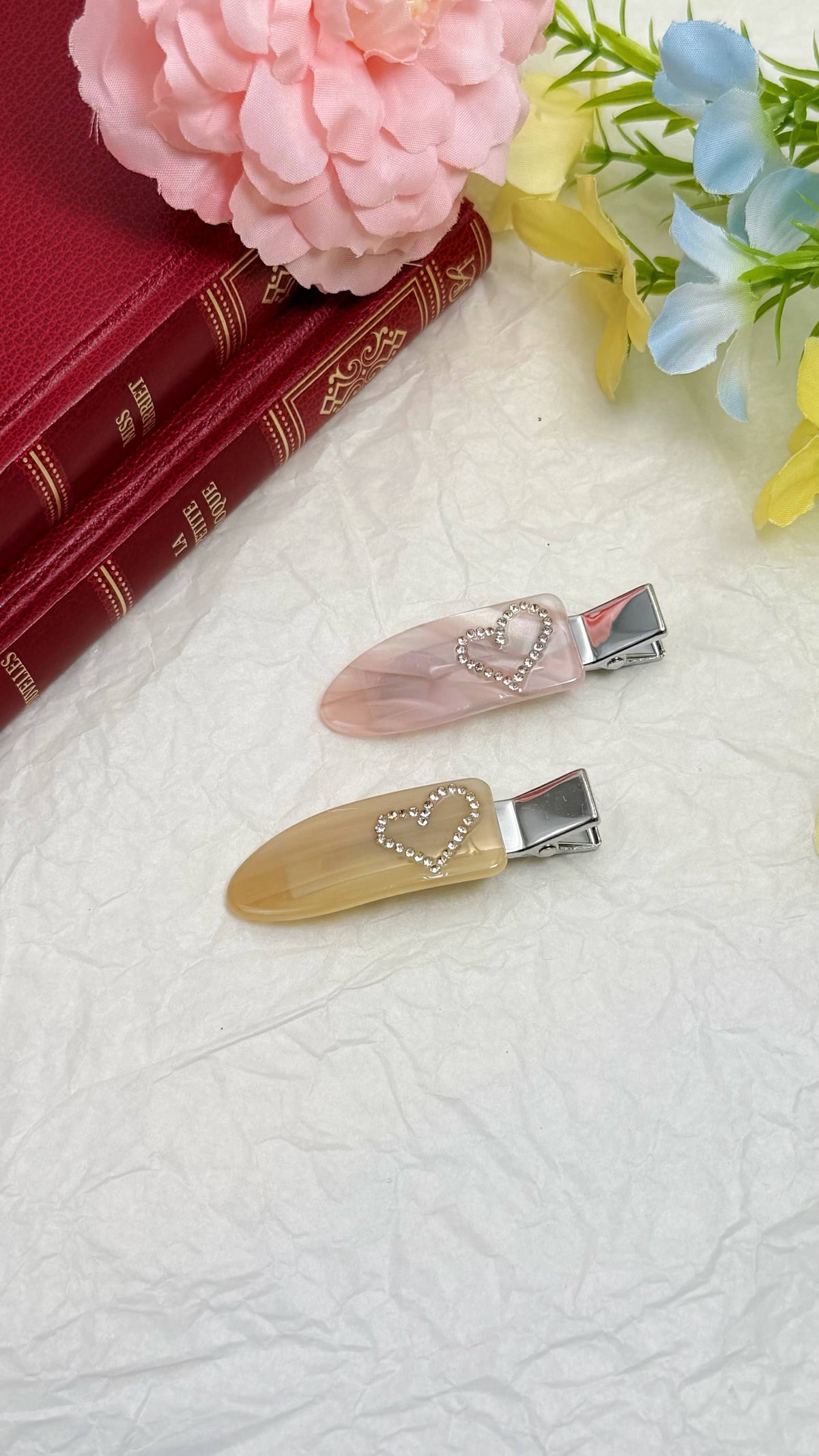 Barrettes à cheveux coeur 6x2cm BRT210WF