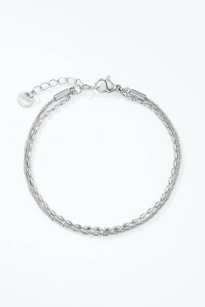 Stainless steel double-chain bracelet 324AQ539
