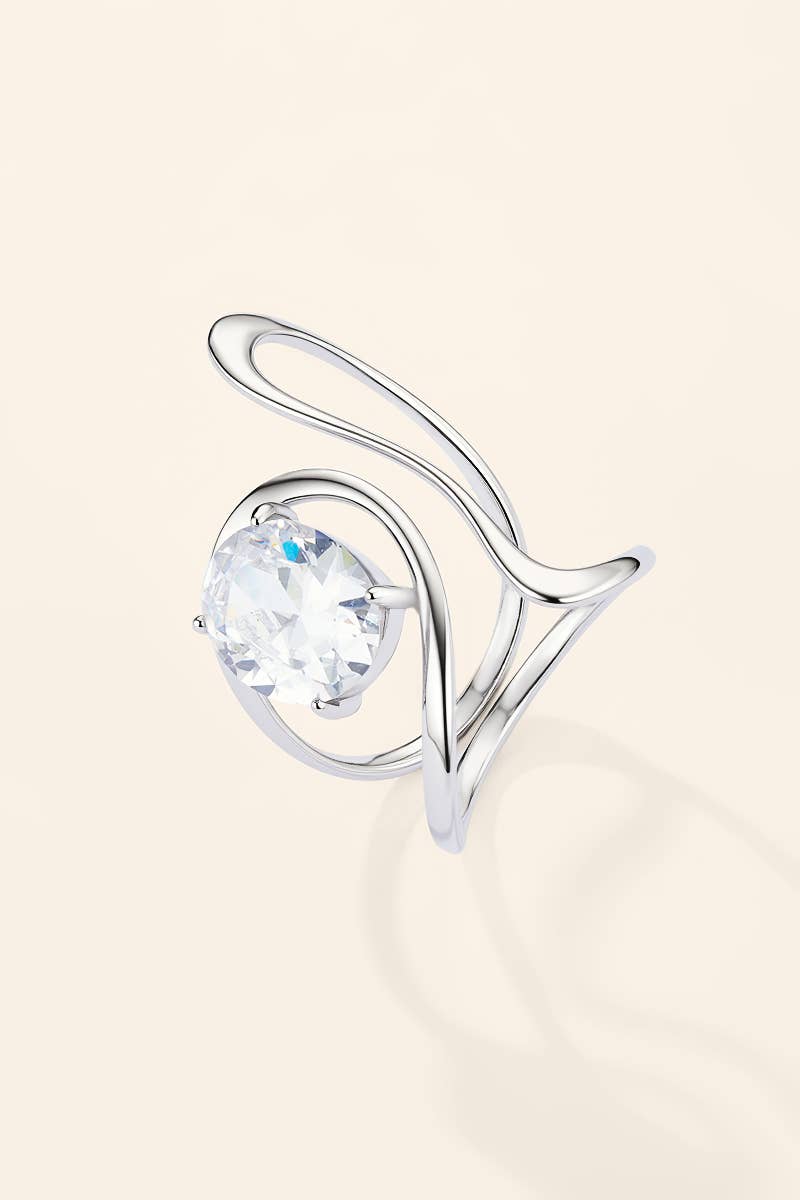 Bague solitaire entrelacé en acier inoxydable 424AQ335