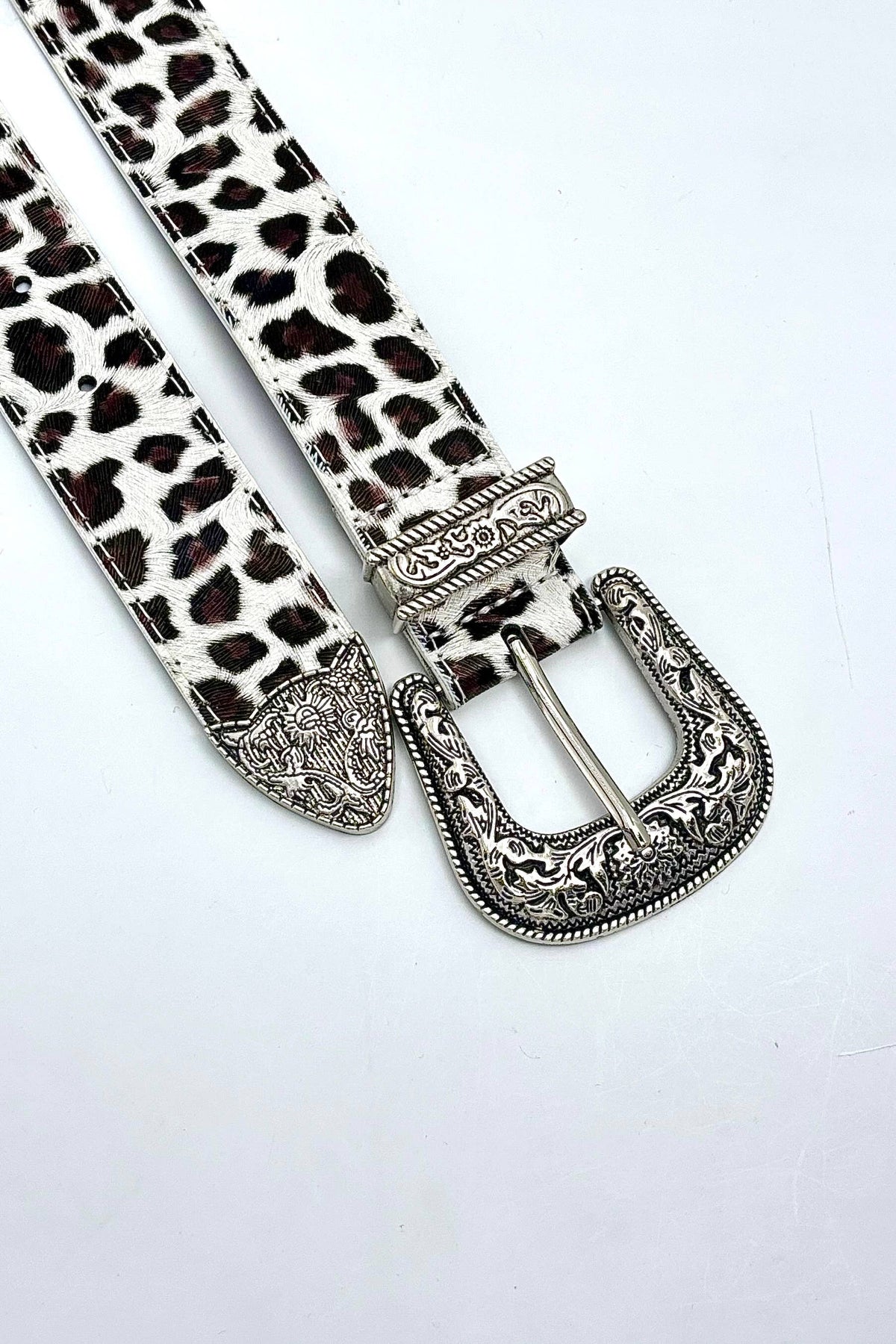 Leopard print faux leather belt CT11K