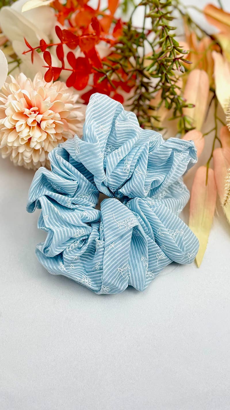 Striped fabric scrunchie 15cm FQ59K
