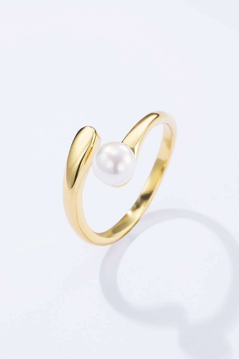 Stainless steel open pearl ring 424AQ106