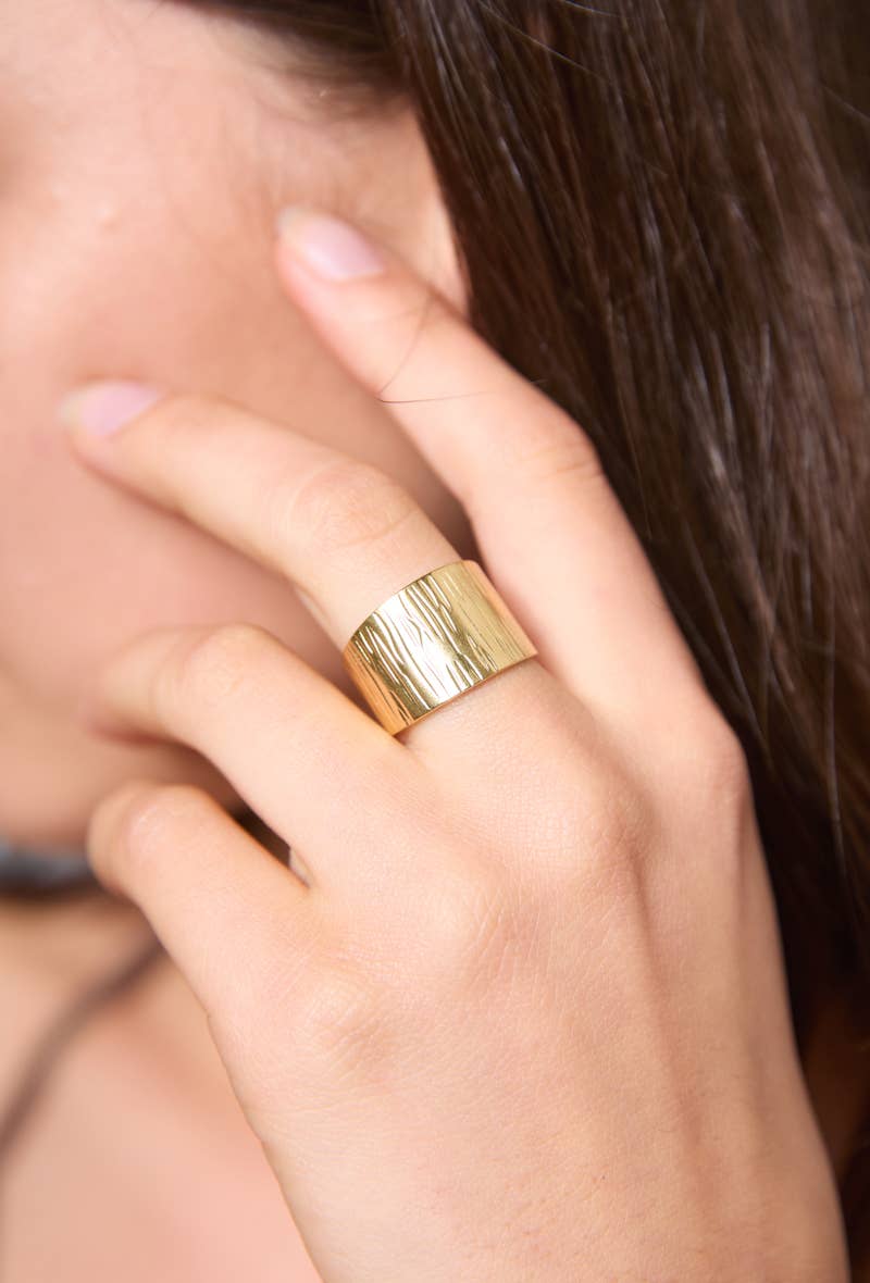 Bague texturée en acier inoxydable 424YC50