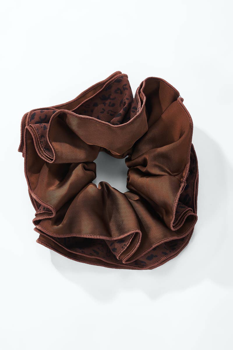 Leopard print ruffled scrunchie FQ255XQ