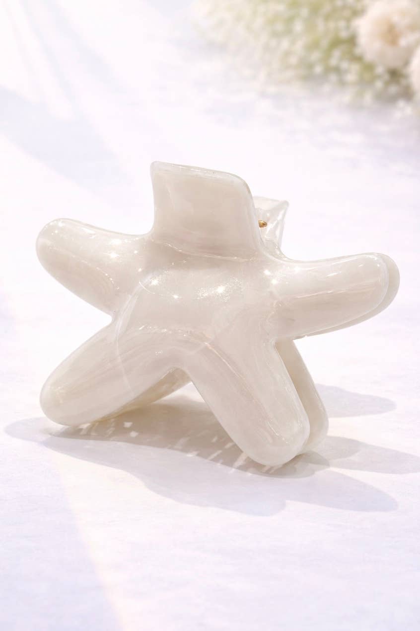 Starfish hair clip marble effect 9 cm YH80
