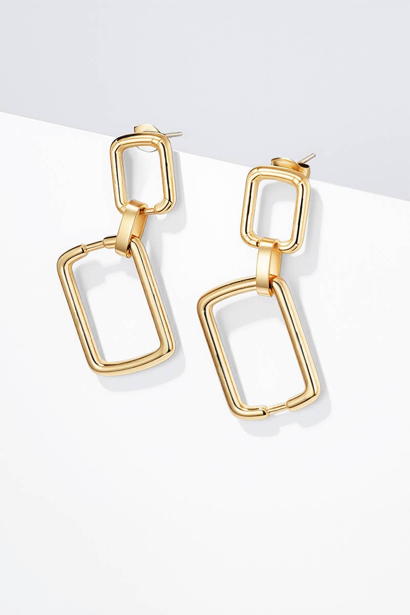 424CA38 stainless steel drop earrings