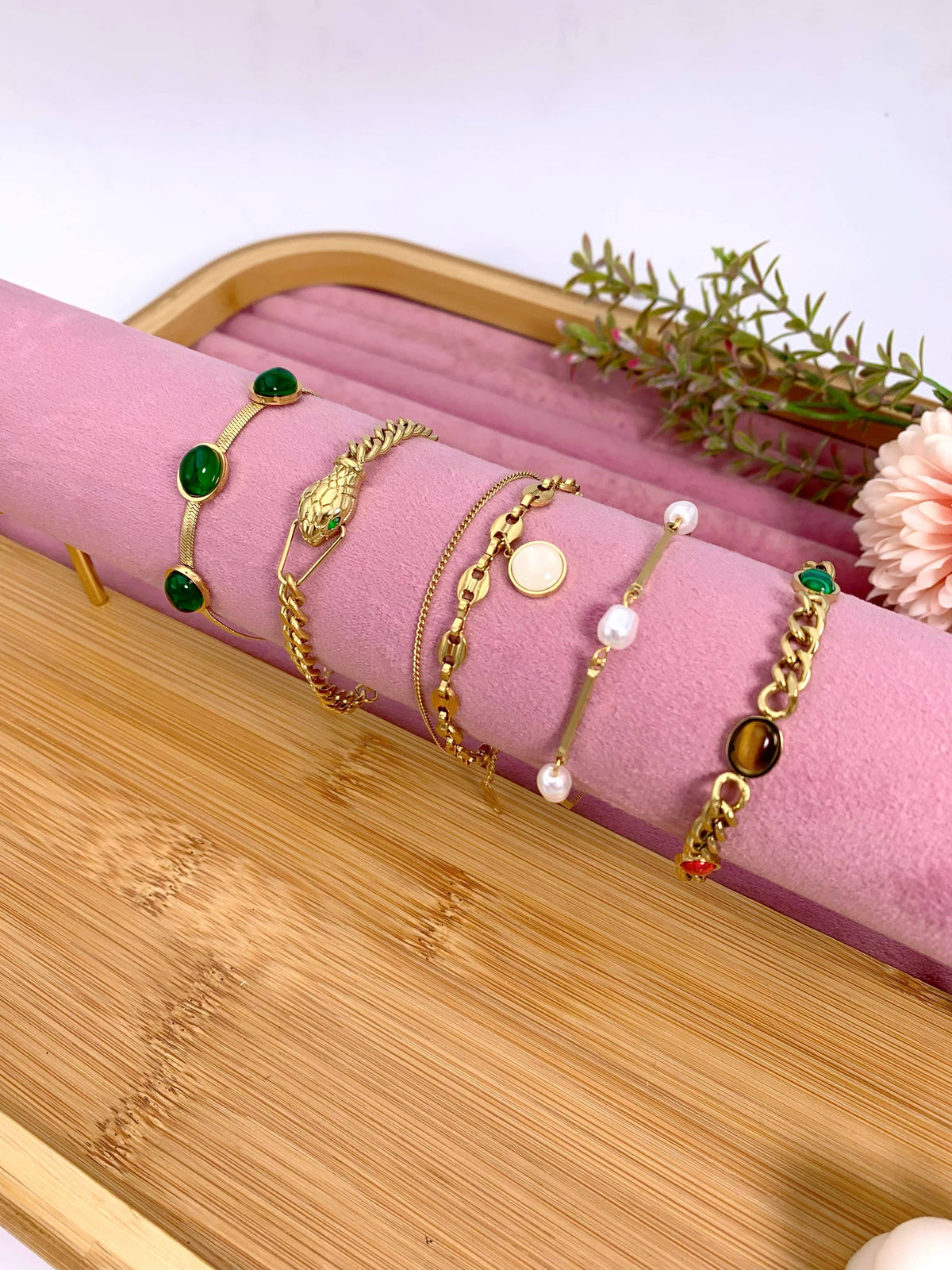 Set de 5 bracelets en acier inoxydable sans présentoir SET25