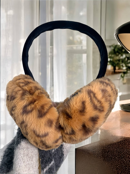 CC04 faux fur leopard earmuffs
