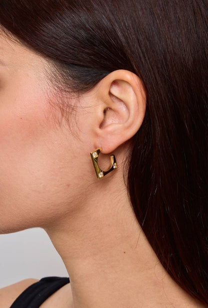 Boucles d'oreilles demi créoles en acier inoxydable 124AQ148