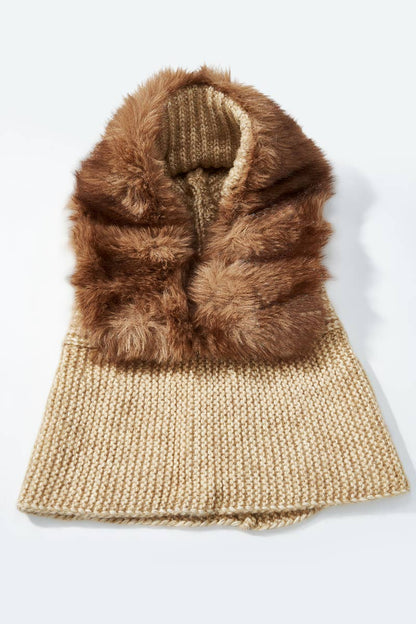 Wool beanie with faux fur MJ222SD