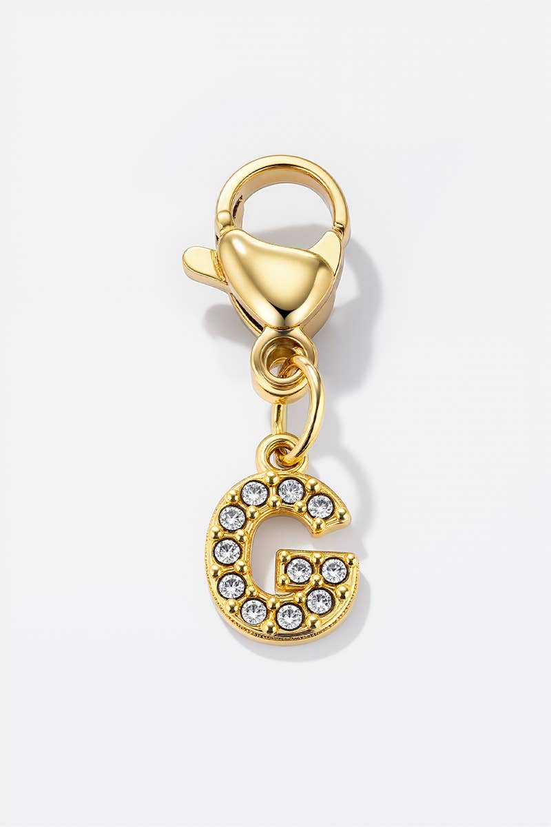 Charm breloque strassé CHARM-LETTRES-STRASS CHARM-LETTRES