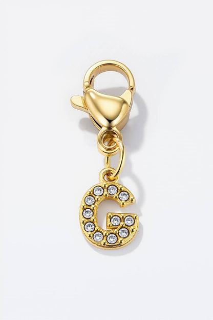 Charm breloque strassé CHARM-LETTRES-STRASS CHARM-LETTRES