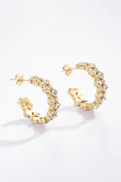 Boucles d'oreilles créoles strassées 124AQ116