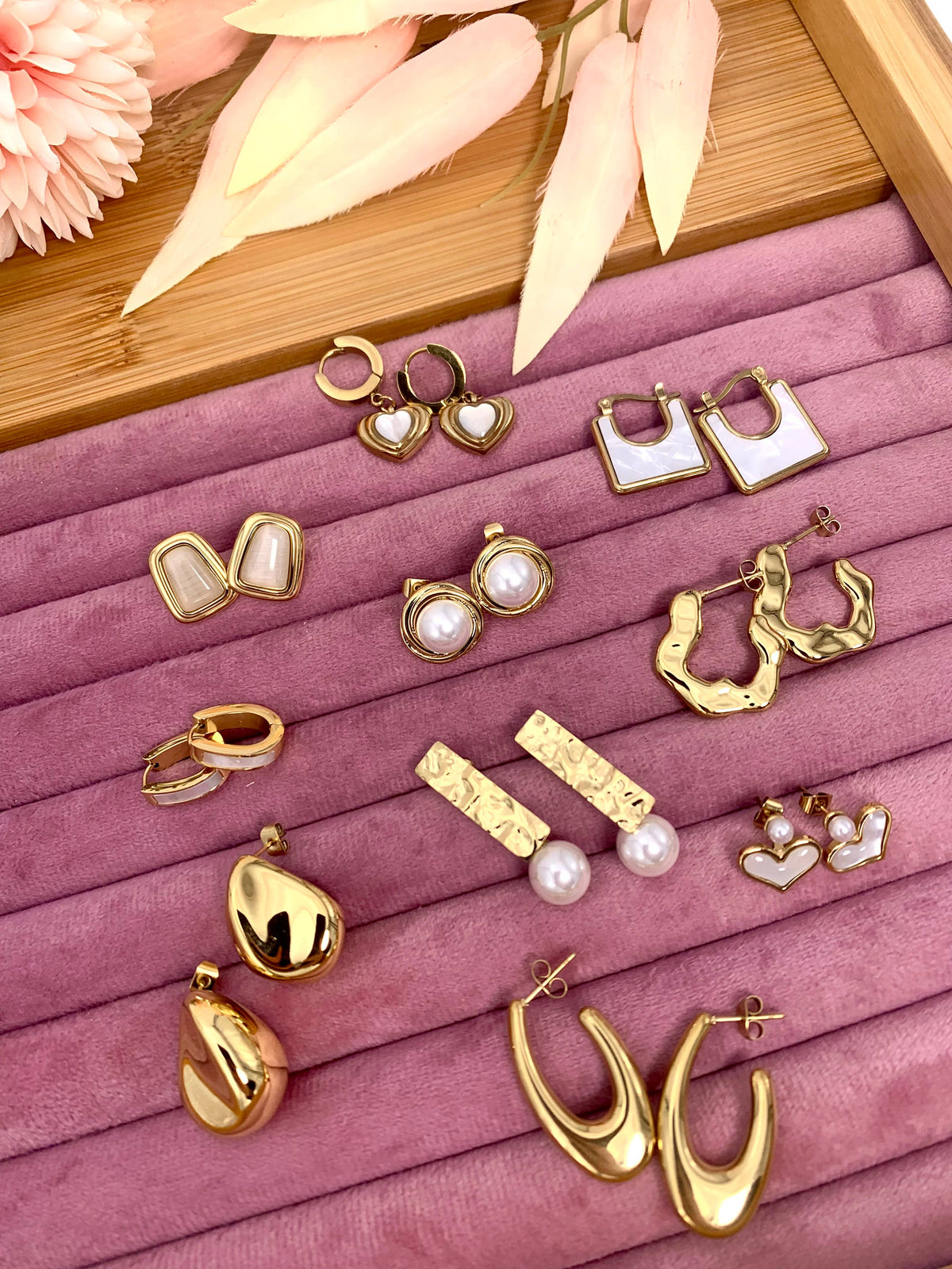 Set de boucles d'oreilles en acier inoxydable SET4