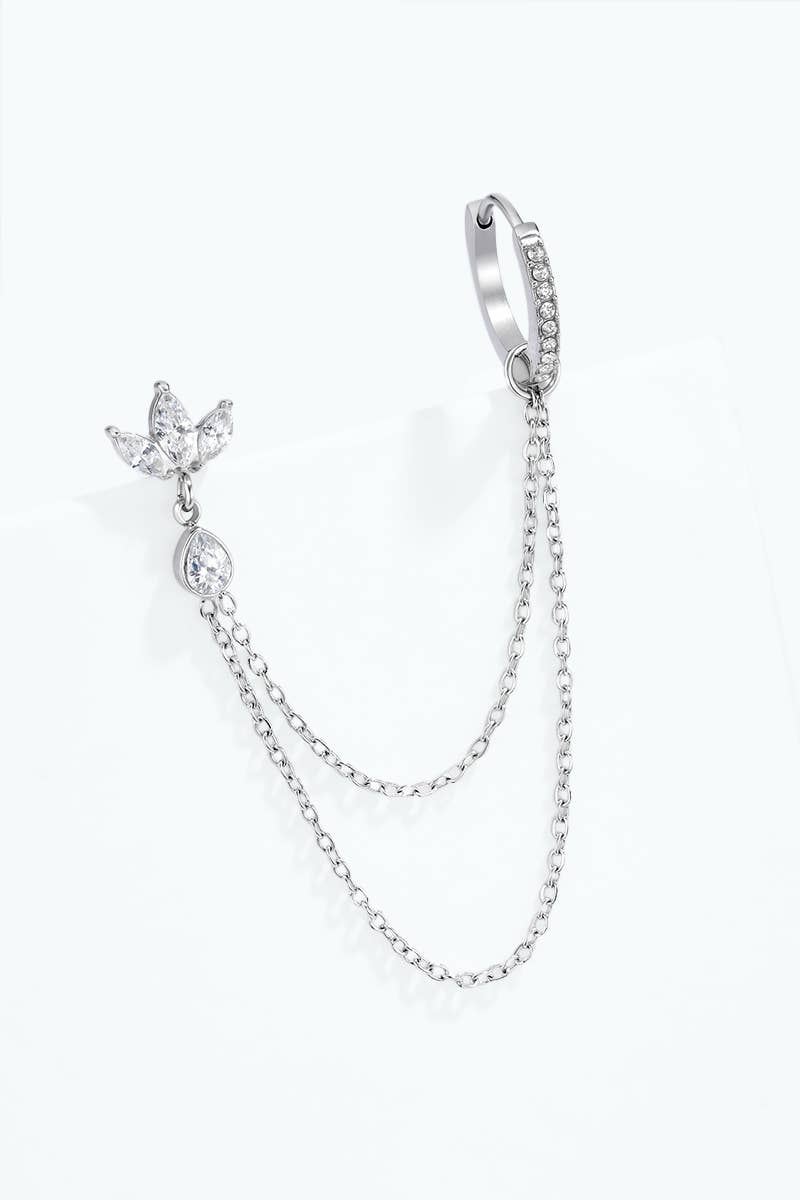 Stainless steel double hoop earring 124AQ828