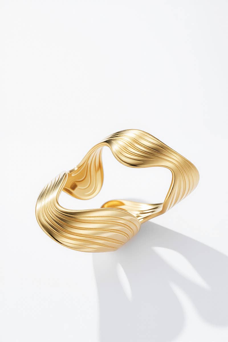 Draped stainless steel ring 424CA34