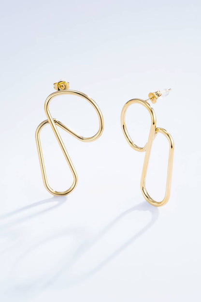 Boucles d'oreilles ondulées en acier inoxydable 124RX16
