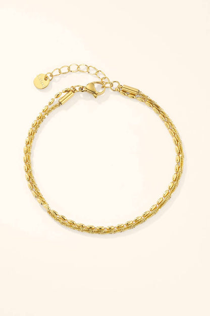 Stainless steel double-chain bracelet 324AQ539