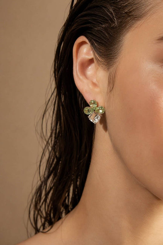 Boucles d'oreilles trèfle en acier inoxydable 124AQ713