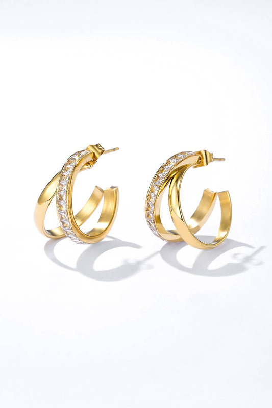 Boucles d'oreilles en acier inoxydable 124AQ349