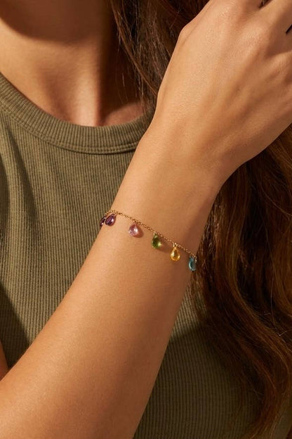 Bracelet gouttes multicolores en acier inoxydable 324AQ378
