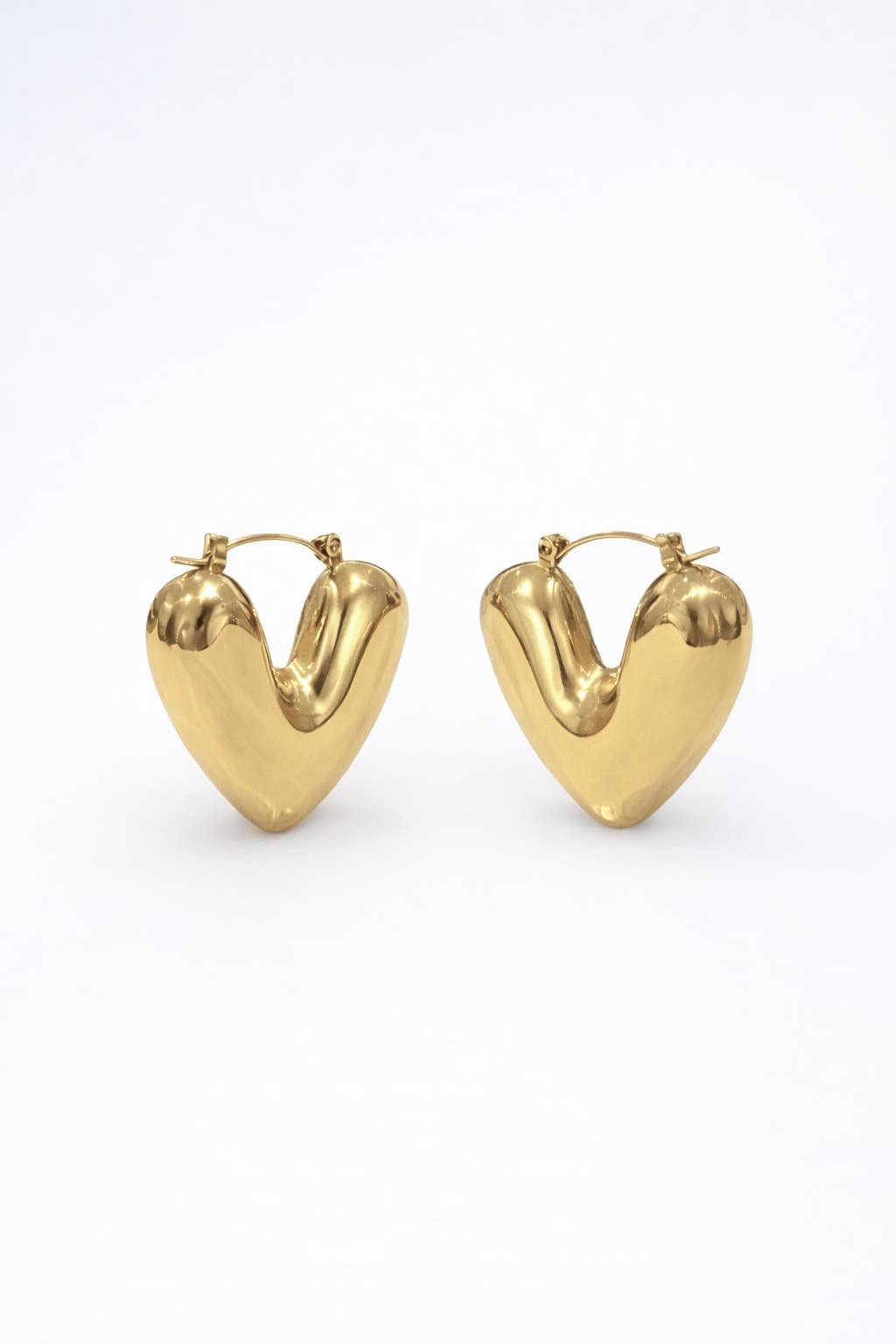 Boucles d'oreilles créoles V en acier inoxydable 124AQ21N