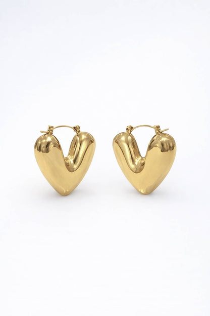 Boucles d'oreilles créoles V en acier inoxydable 124AQ21N