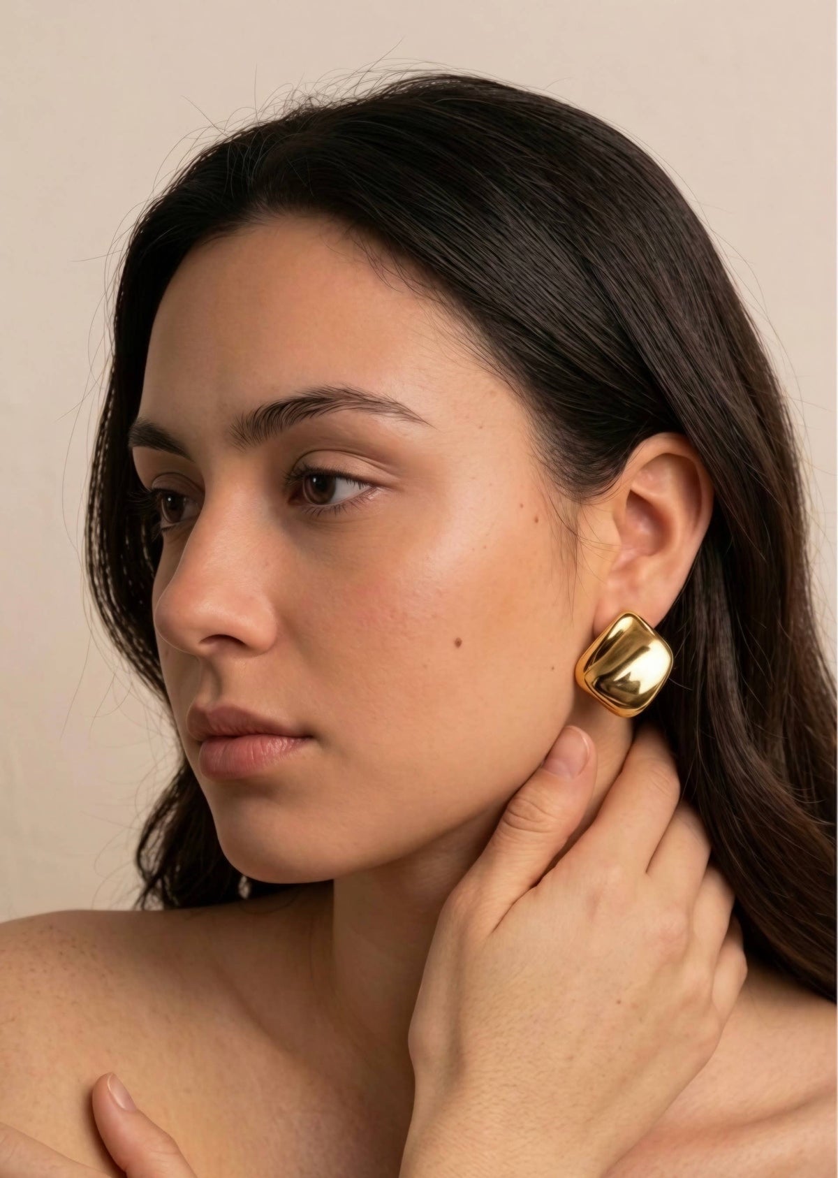 Boucles d'oreilles ondulées en acier inoxydable 124AQ18N