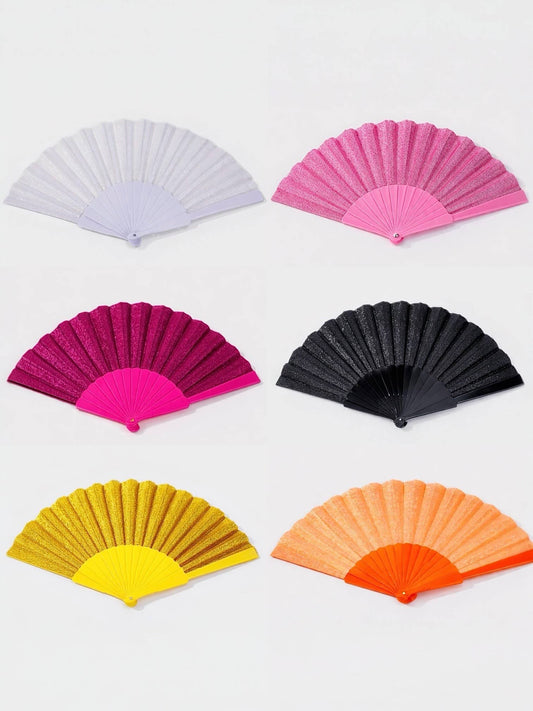 Éventail pailleté coloré 23cm SZ006