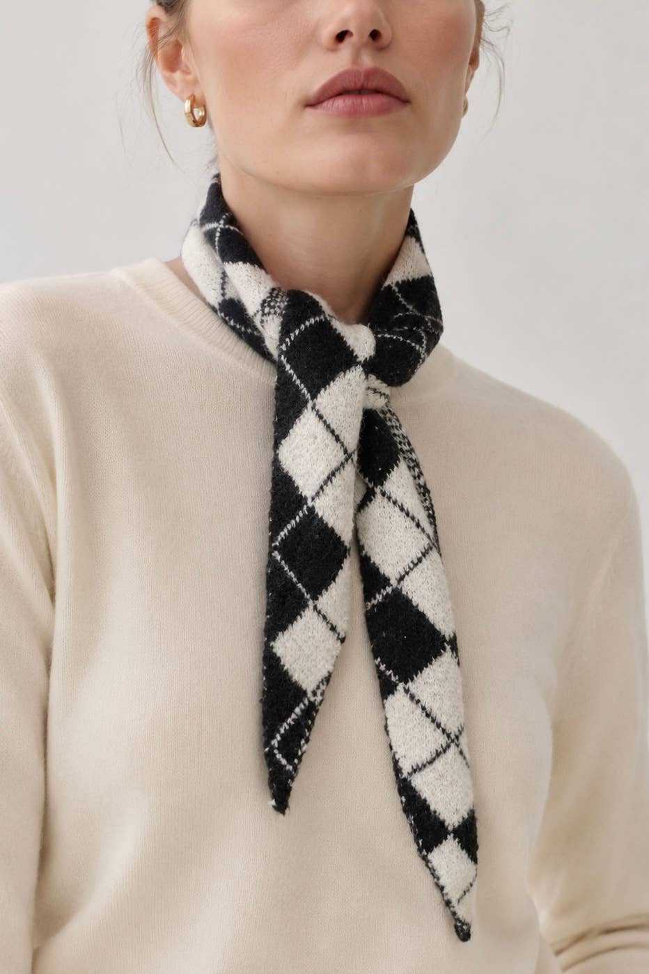 Écharpe triangle motif argyle FL610DF