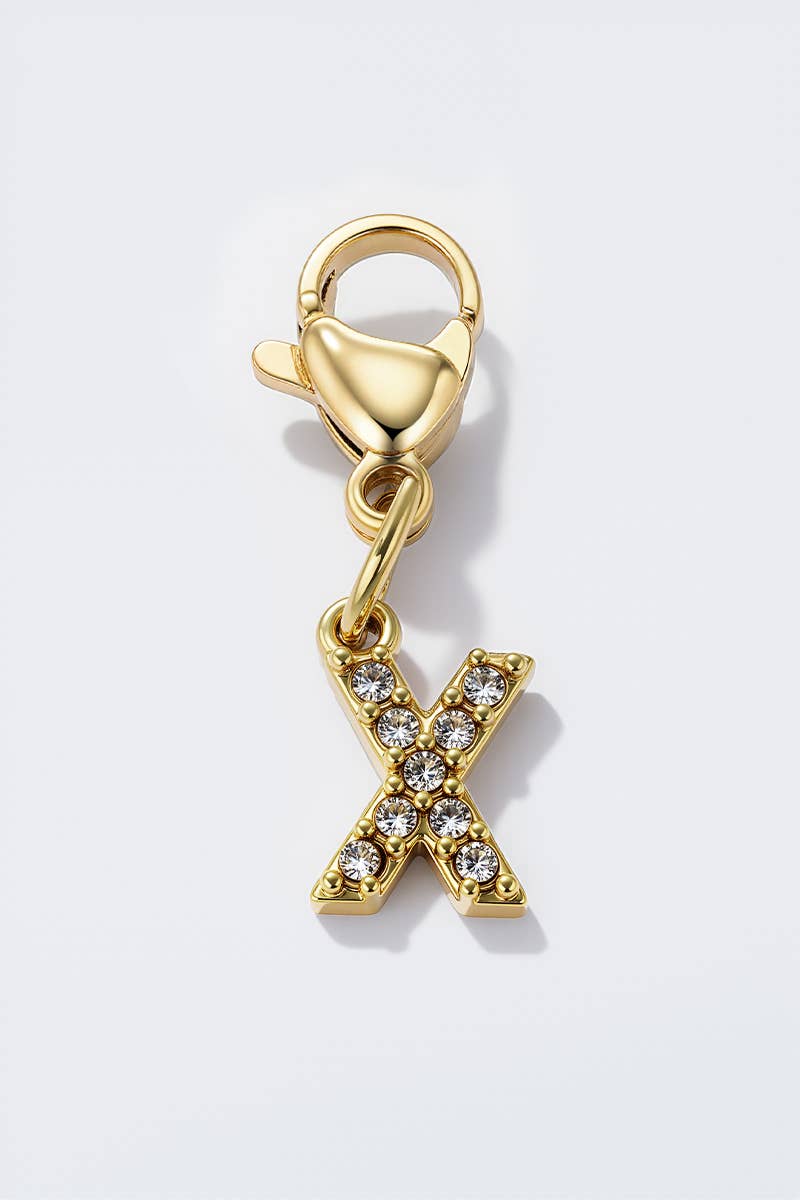 Charm breloque strassé CHARM-LETTRES-STRASS CHARM-LETTRES