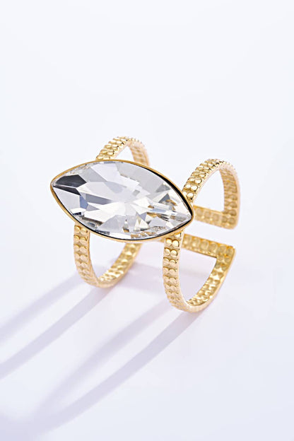 Bague Avec Pierre Coloré En Acier Inoxydable 424RX82