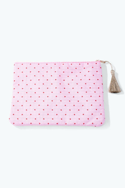 Pochette trousse à motif coeurs 21x16 cm CY69
