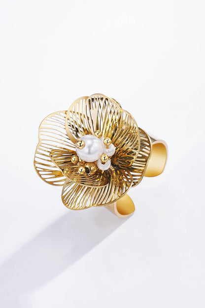 Bague fleurs en acier inoxydable 424YC69