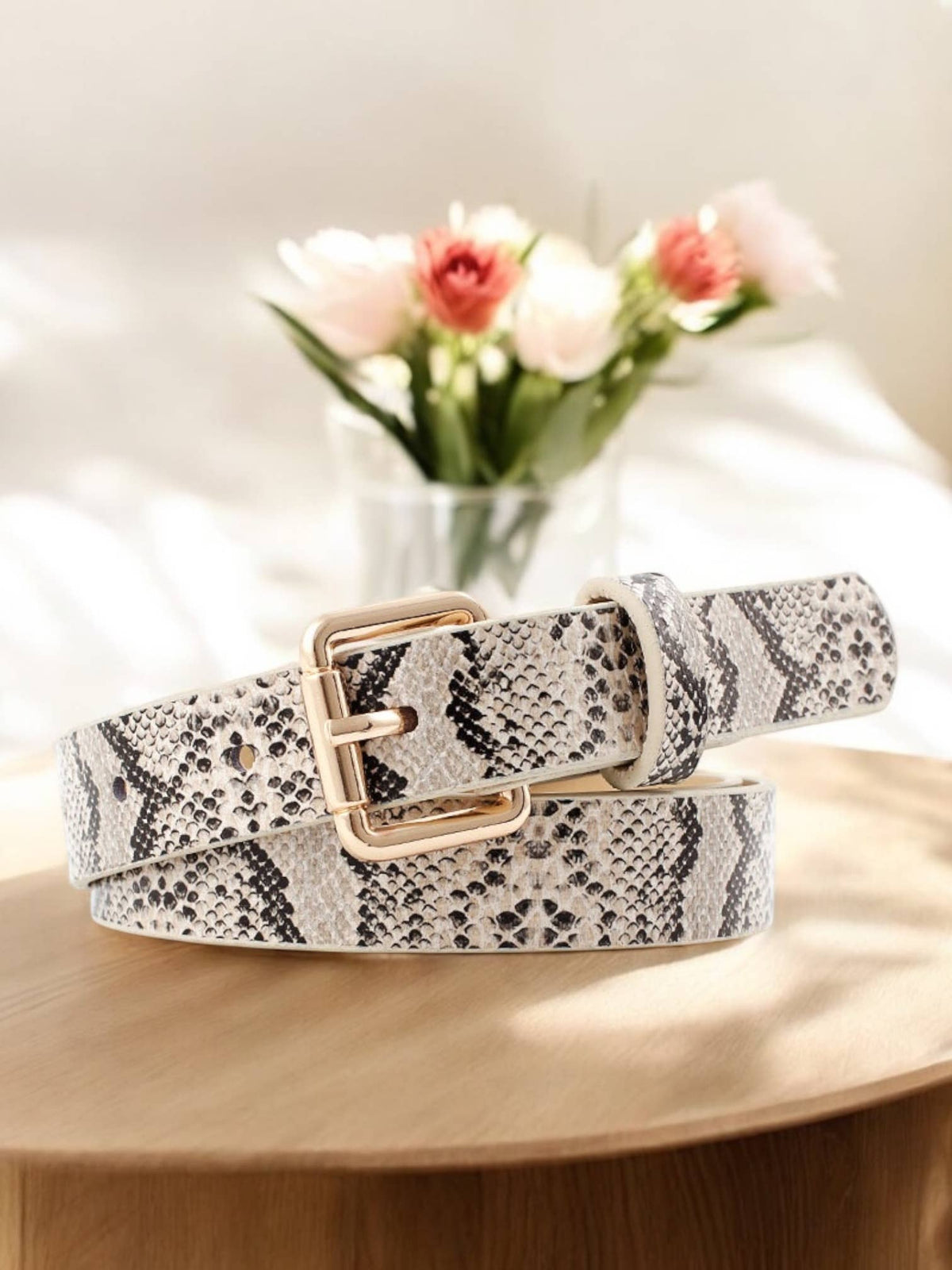 Ceinture en similicuir effet serpent CT06